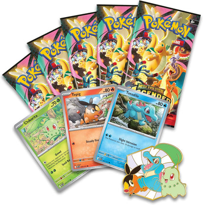 Ascended Heroes First Partners Deluxe Pin Collection (3 Foil Promo Cards, 1 Deluxe Pin & 5 Booster Packs